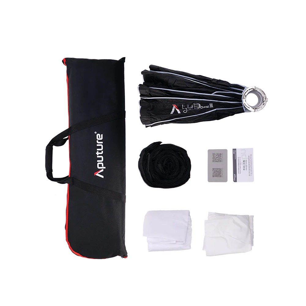 Aputure Light Dome III Softbox with Bag (Category: Lighting & Studio Equipment) located in Pasig City. Submitted by decluttercat (Listing ID 1452388054, Image 2). Description: - Aputure Light Dome III softbox - Comes with carrying bag, grid, and diffusion cloths - Used once.