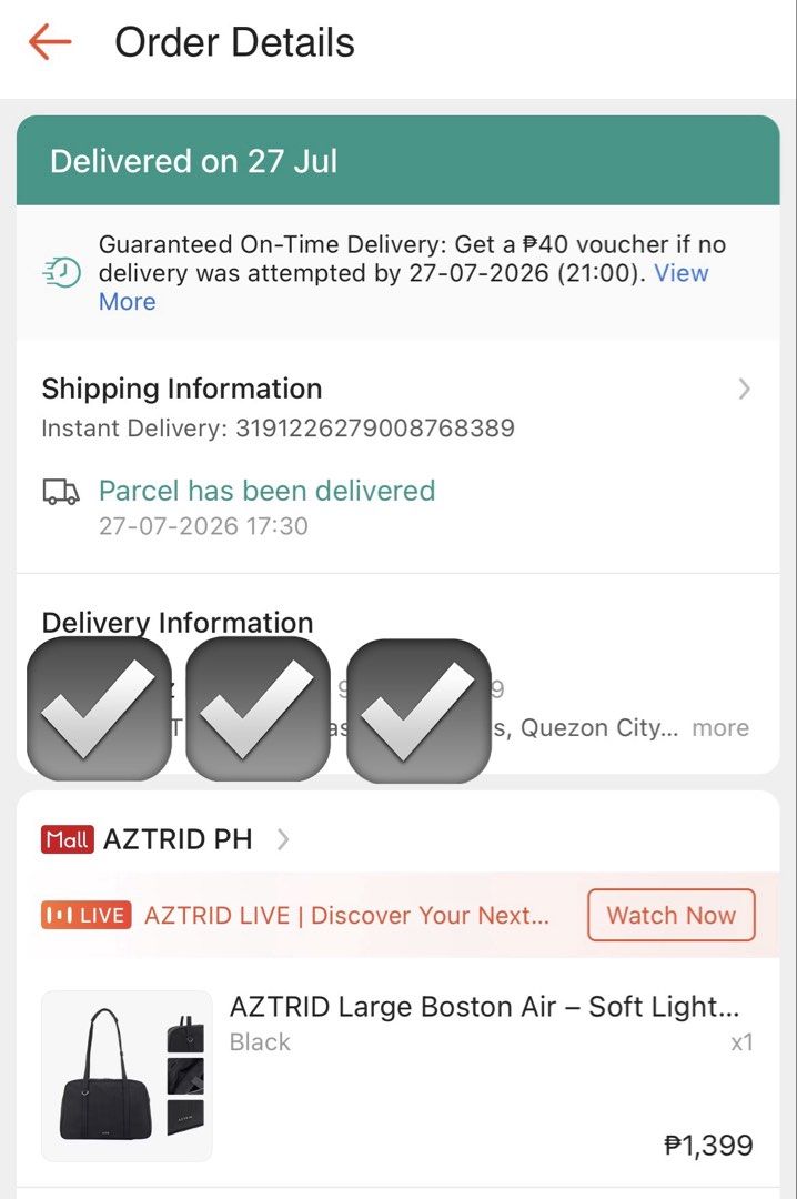 AZTRID Large Boston Air - Soft Light Black Bag (Category: Shoulder Bags) located in Quezon City. Submitted by JoyToEnjoy (Listing ID 1452352032, Image 2). Description: - AZTRID Large Boston Air bag - Color: Black - Features: Soft and light, perfect for everyday use - Includes: Original packaging -Package just delivered July 27 -RFS : too big for me, need medium.