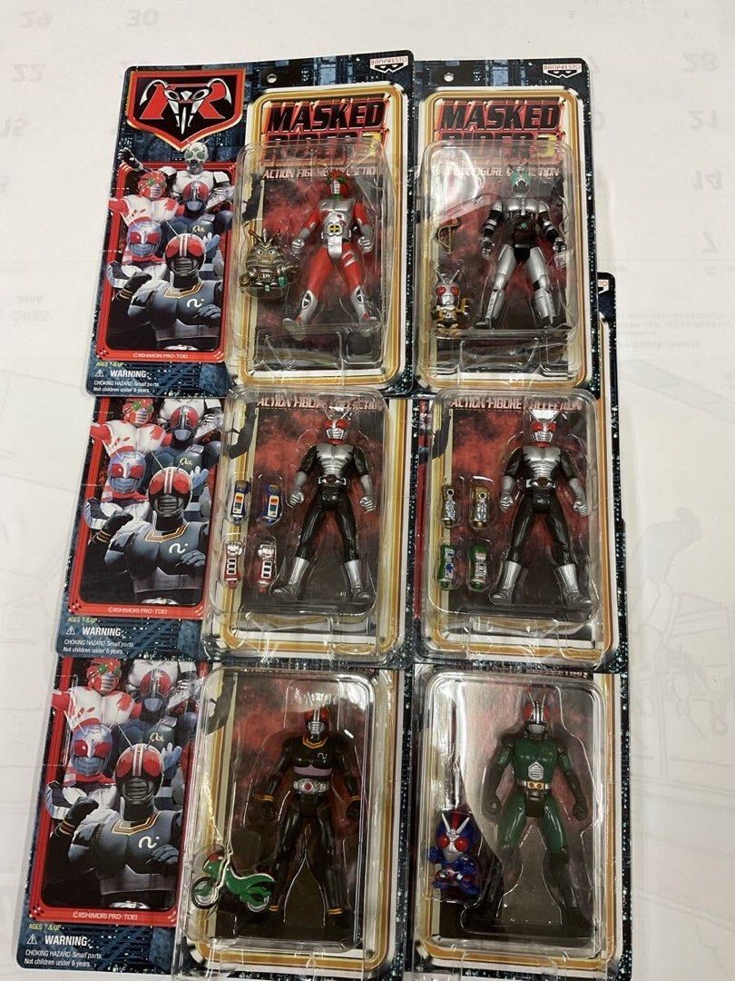 Banpresto Masked Rider Action Figures Lot (Category: Figurines & Statues) located in Cabuyao City. Submitted by kabaneri (Listing ID 1452497643, Image 1). Description: FOR SALE | ONHAND Banpresto Kamen Rider 3 Action Figures – Complete Set (All 6 Types) A complete set of all 6 figures from the Banpresto Kamen Rider 3 series, originally released in 1999. A great vintage collectible that’s becoming increasingly difficult to find as a complete set. 