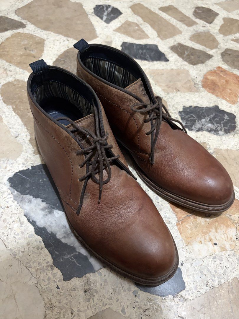 BASE LONDON brown leather chukka boots (Category: Boots) located in Marikina City. Submitted by mifthrifs (Listing ID 1452405991, Image 1). Description: originally bought this for 7k in america, used but well cares for no rotting or issues! - rfs: decluttering - mop: gcash or gotyme - mod: lalamove / j&t - meetup: near marikina pasig station 📍marikina, lower antipolo.