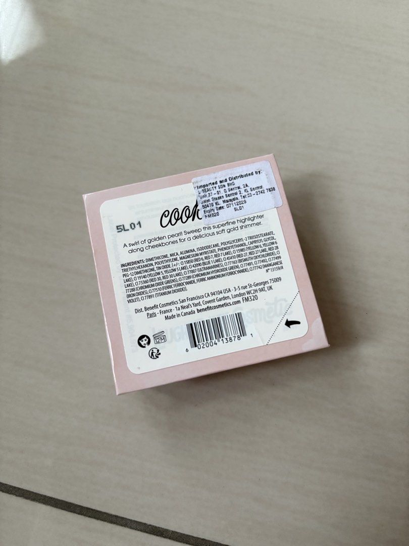 Benefit highlighter (Category: Makeup) located in Kuala Lumpur. Submitted by nuraixn_ (Listing ID 1452401607, Image 2). Description: - i want to let go, just purchase past few weeks - inc pos - original price rm199.
