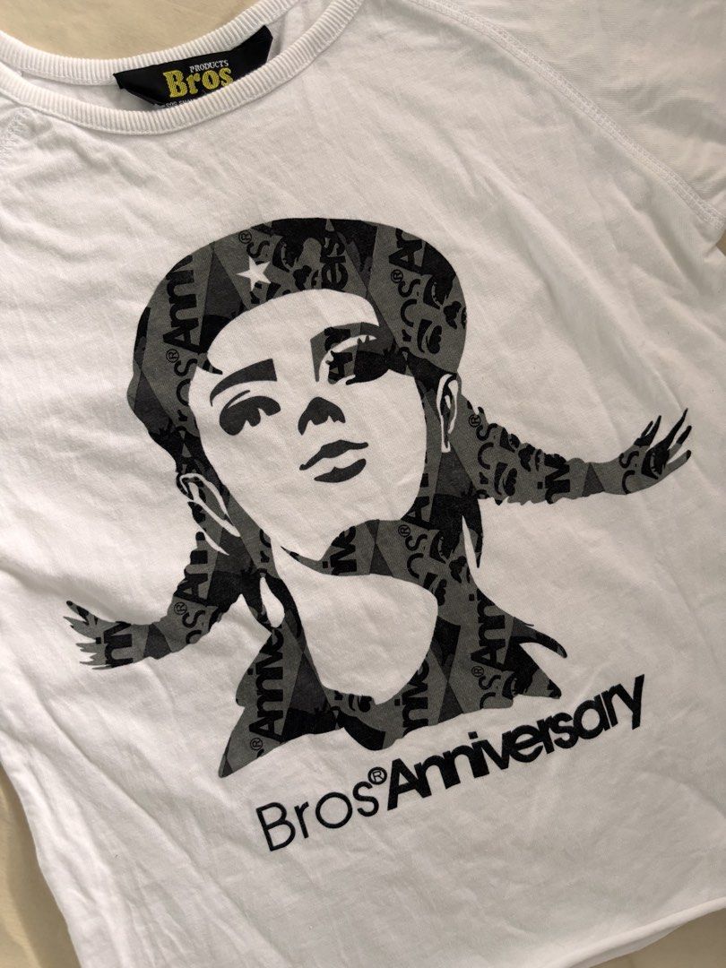 Bros Graphic Baby Tee (Category: Shirts) located in Malabon City. Submitted by ellaeiry (Listing ID 1452427771, Image 2). Description: Size: S-M flat lay measurements: w: 15.5" in. l: 19" in. Brand: Bros Condition: No Flaws Price: PHP 250 - color may vary due to lighting - as a second-hand garment, it may have details that went unnoticed - please don’t hesitate to message me for any inquiries, thank you! 💌 tags: coquette, cottagecore, jfashion, 