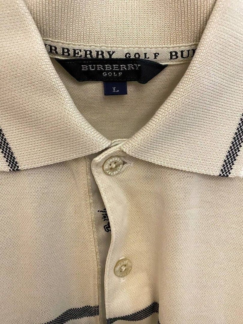 Burberry Golf Polo Tee (Category: Tshirts & Polo Shirts) located in Tanjung Tokong. Submitted by grandbundle (Listing ID 1452381153, Image 3). Description: Burberry Golf Polo Tee (B95) Condition: Like New Size: L (P:22, L:27) Price: RM60.00 GOOD SOLD ARE NOT RETURNABLE, REFUNDABLE AND EXCHANGEABLE.