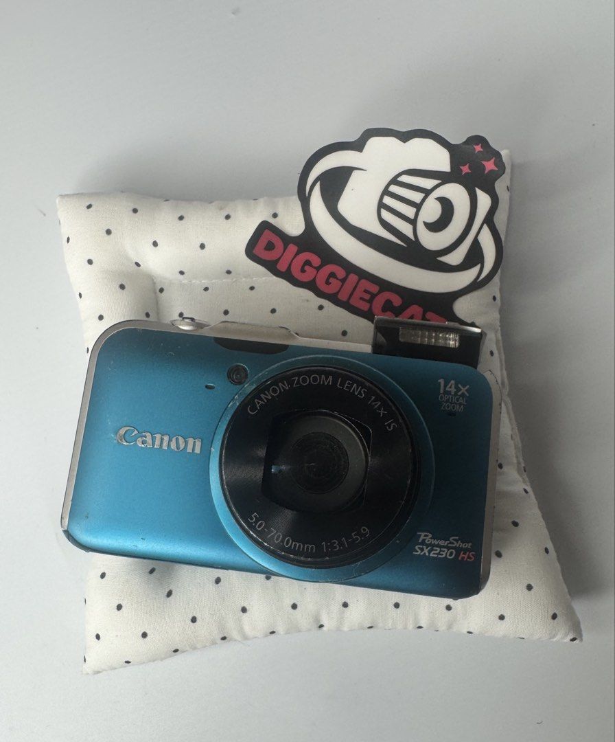 Canon Powershot SX230 HS Blue (Category: Cameras) located in Mandaluyong City. Submitted by diggiecath (Listing ID 1452400326, Image 1). Description: CANON POWERSHOT SX230 IS (TIKTOK FAVE) Sensor: 14.1 effective megapixels (1/2.3-inch type CCD)Processor: DIGIC 4Lens: 14x optical zoom, 28–392mm (35mm equivalent), f/3.1–f/5.9Image Stabilization: Lens-shift type (Optical)Display: 3.0-inch TFT color LCD with approx. 230,000 do issue: no lens cover an