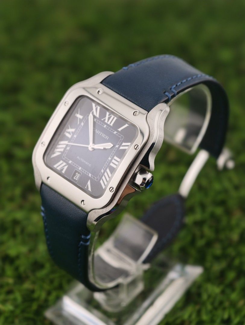 Cartier Santos Large 2023 (Category: Luxury Watches) located in Muntinlupa City. Submitted by watch.hunter.ph (Listing ID 1452399168, Image 2). Description: Cartier Santos Large 2023 Complete set. unused stainless strap with authentication papers from r&r.