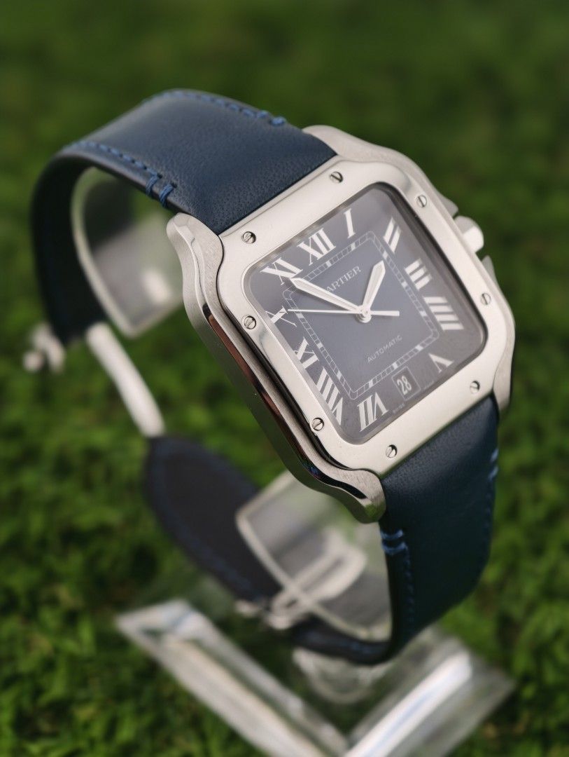 Cartier Santos Large 2023 (Category: Luxury Watches) located in Muntinlupa City. Submitted by watch.hunter.ph (Listing ID 1452399168, Image 3). Description: Cartier Santos Large 2023 Complete set. unused stainless strap with authentication papers from r&r.