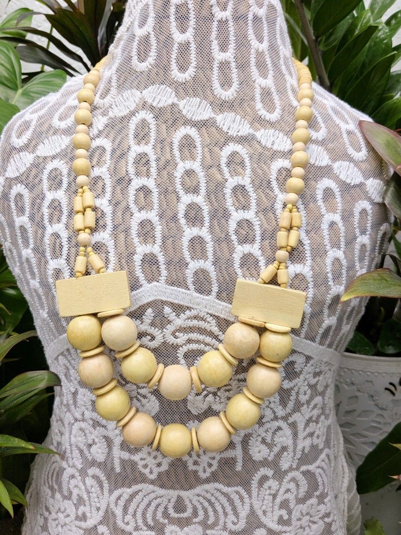 Coastal Sand Bead Trail Handcrafted Necklace (Category: Necklaces) located in Las Pinas. Submitted by amisells (Listing ID 1452410703, Image 2). Description: ⋆⊱༻𖥸༺⊰⋆ every piece in our collection is thoughtfully handcrafted using an exquisite selection of locally sourced natural materials! discover the beauty of authentic craftsmanship through coconut heishi beads, lumbang seed beads, bayong and gmelina wood beads, coco side-drill beads, one-eye