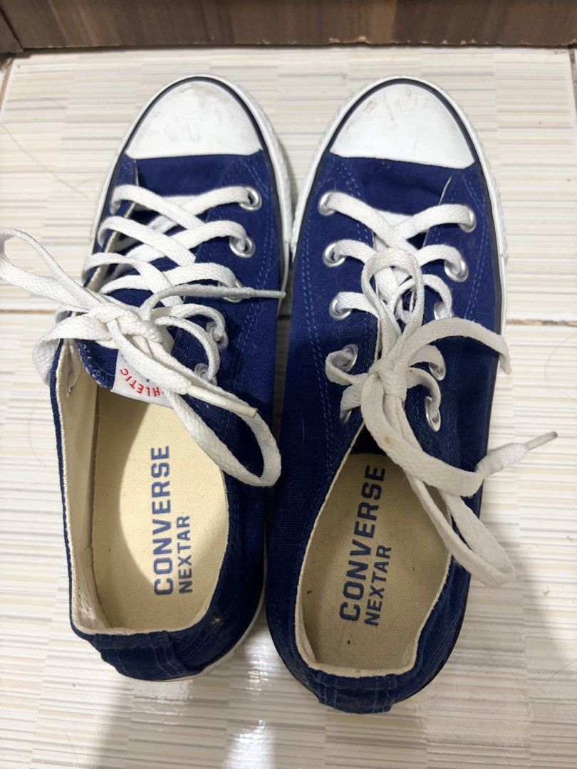 Converse Blue Sneakers (Category: Sneakers) located in Manila. Submitted by louisena28 (Listing ID 1452323273, Image 2). Description: FOR SALE: Converse Next Star Sneakers 👟 💙 Color: Navy Blue 📏 Size: US 4/ 37 ✅ Good condition ✅ Original laces ✅ Clean and ready to use 💰 Price: ₱1,100 (slightly negotiable) Reason for selling: Decluttering / preparing to go abroad..