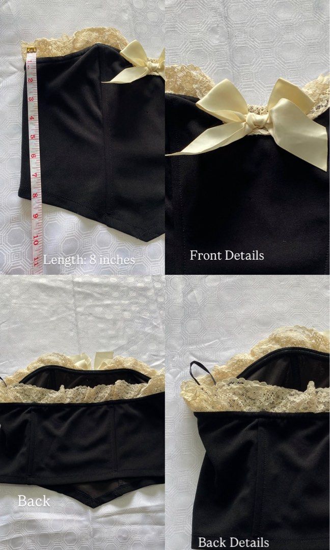 Coquette Corset (Category: Sets or Coordinates) located in Bay. Submitted by _nolabel.com (Listing ID 1452379145, Image 3). Description: Small - Medium. All items are in good condition. Color may vary due to lighting. Can sold per piece . Payment FIRST. J&T: 1-3 days Lalamove: Same day (Buyer must shoulder the delivery fee) .