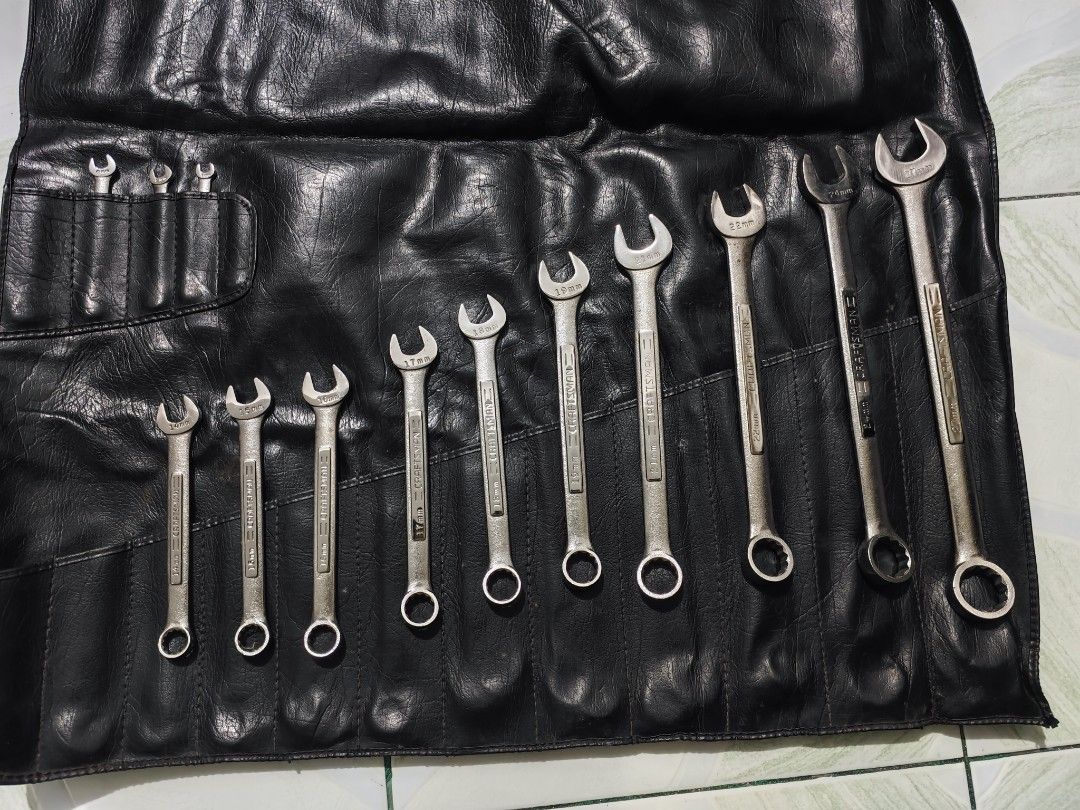 Craftsman Sears wrench set (Category: Construction Tools & Equipment) located in Manila. Submitted by yuzuke25 (Listing ID 1452507736, Image 1). Description: Craftsman Sears Combination wrench 13pcs metric Made in USA with leather pouch for pickup or via lalamove shoulder by the buyer.
