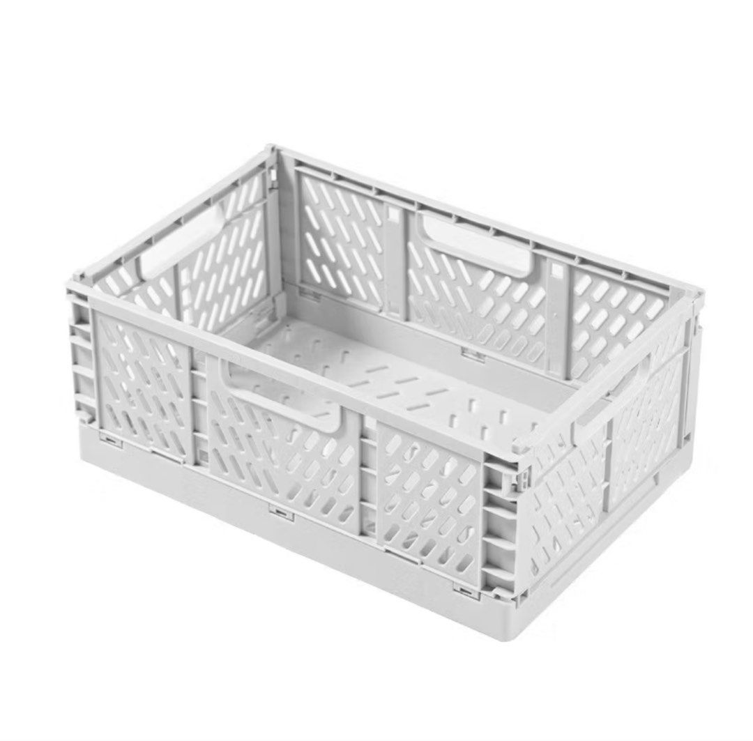 Crate Stackable Foldable Storage Basket (Category: Storage Boxes & Baskets) located in Singapore. Submitted by vivv6623 (Listing ID 1452330325, Image 1). Description: 2 pcs, white..