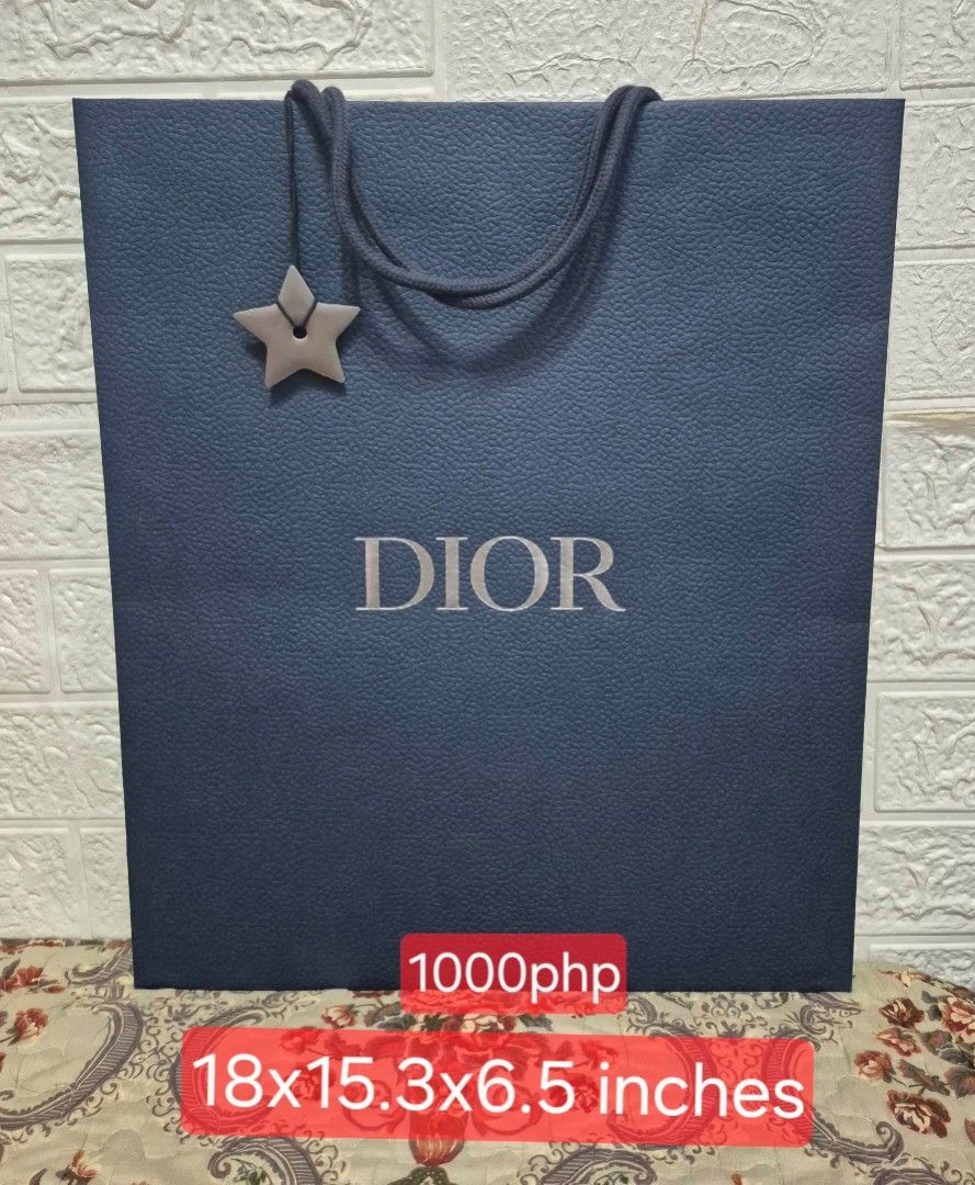 Dior Paper Bag with Star Charm (Category: Luxury Accessories) located in Pasig City. Submitted by luxbox_acc (Listing ID 1435780939, Image 1). Description: Prices and size for each are indicated in the picture Star charm is included.