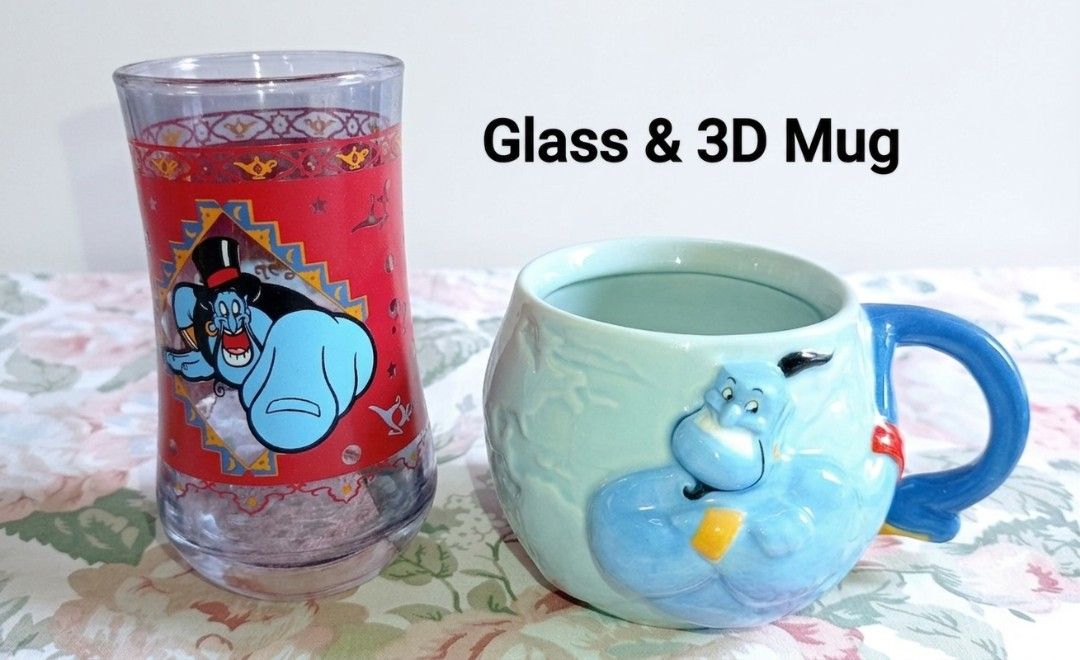 Disney Aladdin Genie Set (Category: Coffee & Tea Tableware) located in Binan City. Submitted by mayjhe (Listing ID 1452446296, Image 1). Description: 💛 For Sale 💛 🌸 Disney Aladdin Genie 🍀 Ceramic 3D Mug & Glass 📍 Condition: Good 💰 Price is ₱ 1,250 👉 Other details posted 🇵🇭 Location Biñan Laguna 🛵 Courier J& T and Lalamove 📋 Shipping by schedule 📍 NO COD & COP 📌 All items are carefully packed and labeled with Fragile stickers for brea