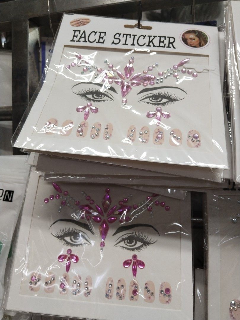 Face Stickers with Rhinestones and Gems (Category: Makeup) located in Manila. Submitted by neojamesca55018 (Listing ID 1452365185, Image 2). Description: - Add instant sparkle to your face with these dazzling stickers. - Perfect for parties, festivals, and special events. - Features beautiful rhinestones and gems in various designs. - Easy to apply for a quick and glamorous look. - Multiple styles available to suit your preference. - Get yours no