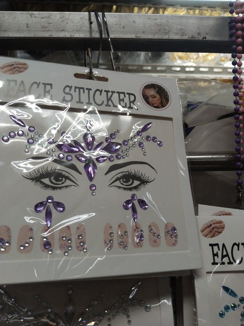 Face Stickers with Rhinestones and Gems (Category: Makeup) located in Manila. Submitted by neojamesca55018 (Listing ID 1452365185, Image 3). Description: - Add instant sparkle to your face with these dazzling stickers. - Perfect for parties, festivals, and special events. - Features beautiful rhinestones and gems in various designs. - Easy to apply for a quick and glamorous look. - Multiple styles available to suit your preference. - Get yours no