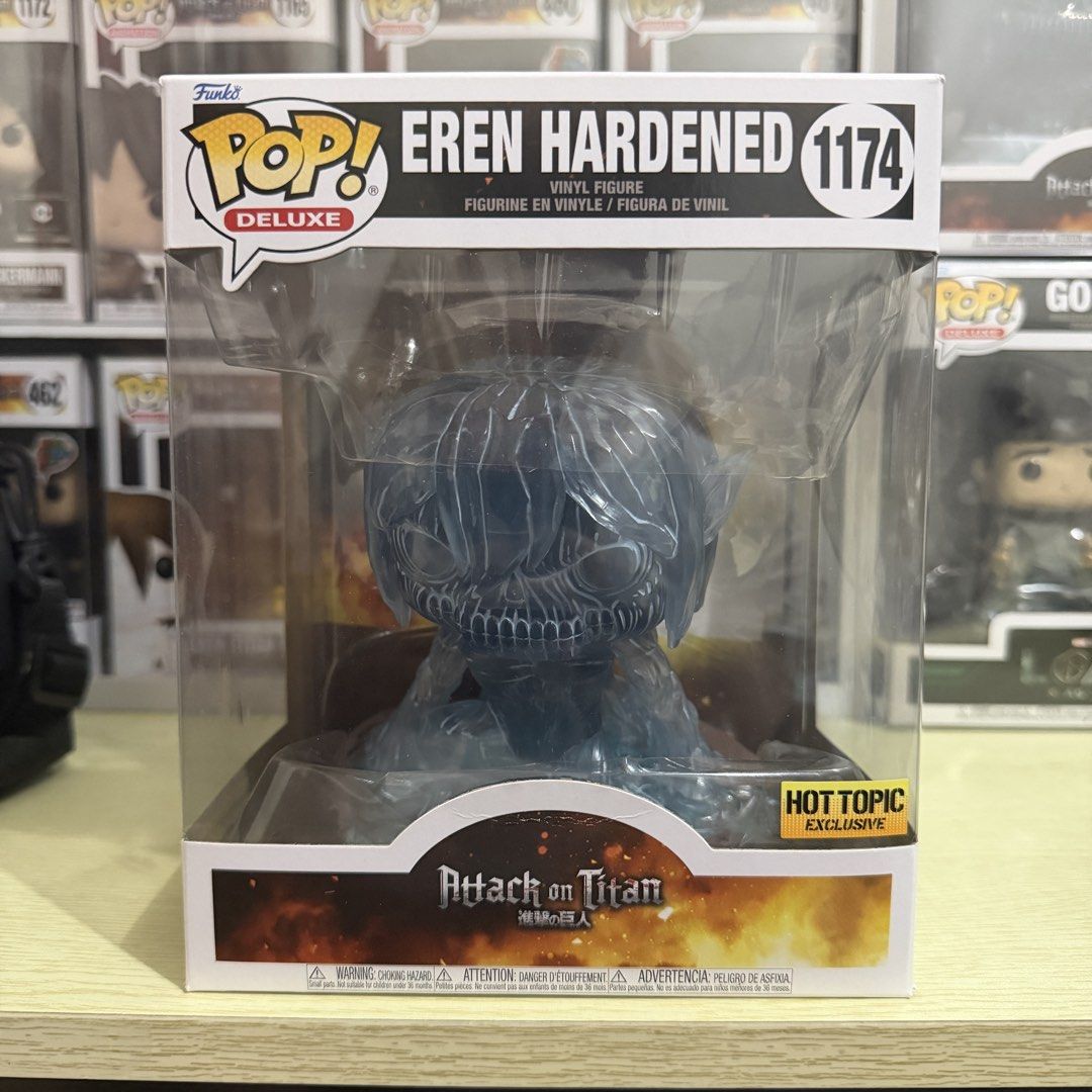 Funko Pop: Attack on Titan - Eren Hardened Hot Topic (Category: Figurines & Statues) located in Quezon City. Submitted by tokyobailey (Listing ID 1452404157, Image 1). Description: FS/FT: Funko Pop - Attack on Titan Eren Hardened Hot Topic Issue: Broken clamshell ₱950 only First to pay gets the item Reservation = 50% of stated price (non-refundable; max hold, 2 months) MOP: Gcash/GoTyme/BPI/Metrobank MOD: Grab/Lalamove/ LBC Loc: Quezon City .