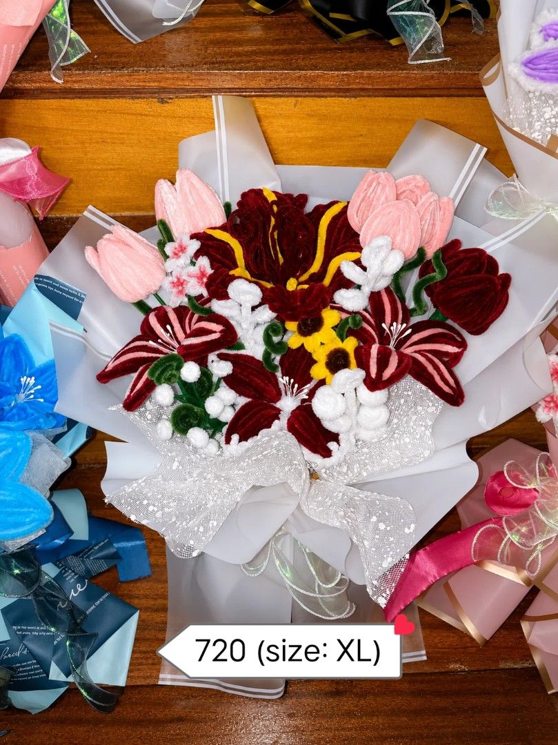 Handmade Flower Bouquets - Various Designs (Category: Flowers & Bouquets) located in Jaro. Submitted by elhistoria (Listing ID 1452332092, Image 2). Description: » Price starts at ₱180.00. Prices are negotiable. Pls refer to the prices indicated each pic. » Open for customized orders. » Perfect for gifts, decorations, or special occasions. » Loc.: Brgy. III-Pob. Jaro, Leyte (if you are within the area, you may visit us for viewing) » Ships nation