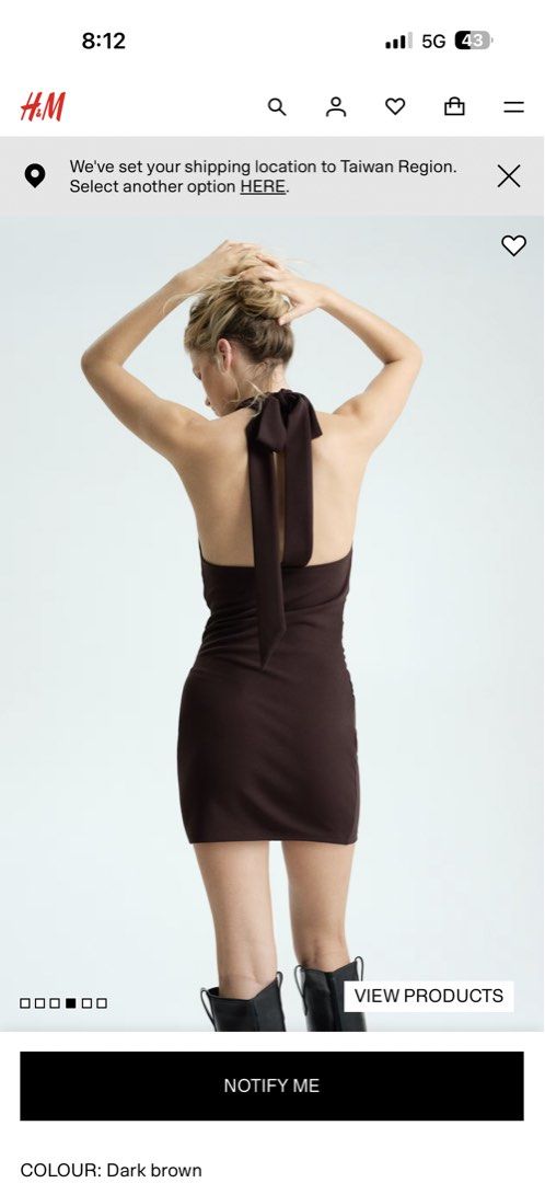 H&M Draped Halter Neck Dress (Category: Dresses) located in Cebu City. Submitted by pepperoni_ (Listing ID 1452321816, Image 2). Description: Used once!! Bought in SG!! Super cute and classy.
