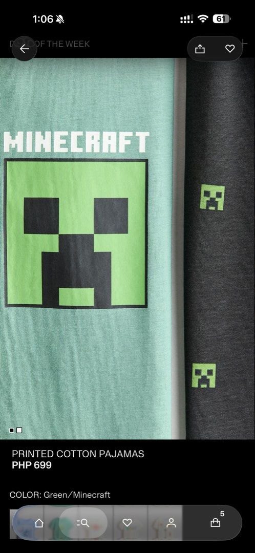 H&M minecraft set (Category: Babies & Kids Fashion) located in Caloocan City. Submitted by storm4 (Listing ID 1452376419, Image 2). Description: 8-10.