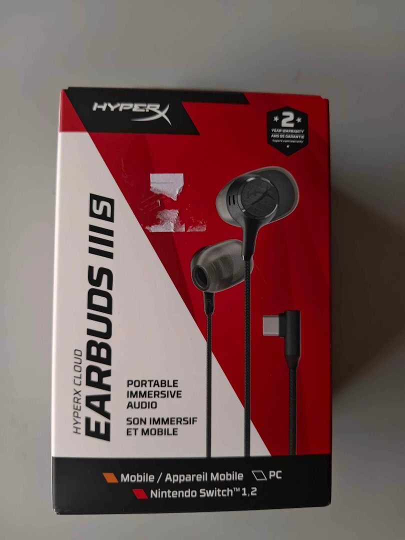 Hyper X Cloud 3S (Category: Earphones) located in Kuala Lumpur. Submitted by cartedmy (Listing ID 1452424853, Image 1). Description: Hyper X Cloud 3S - Durable braided cable - In-line microphone and controls - Ideal for gaming and everyday use - Bought in May 2026 - 14mm driver - USB-C (got adapter C to A) - For mobile/PC/Console - Used once only .