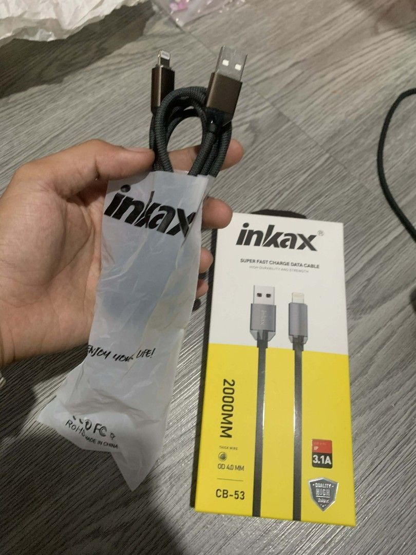 Inkax Super Fast Charge Data Cable CB-53 Lightning/IPHONE CHARGER (Category: Chargers & Cables) located in Manila. Submitted by nicszz (Listing ID 1452459220, Image 1). Description: BRAND NEW NO ISSUE LOC NORTH CALOOCAN .