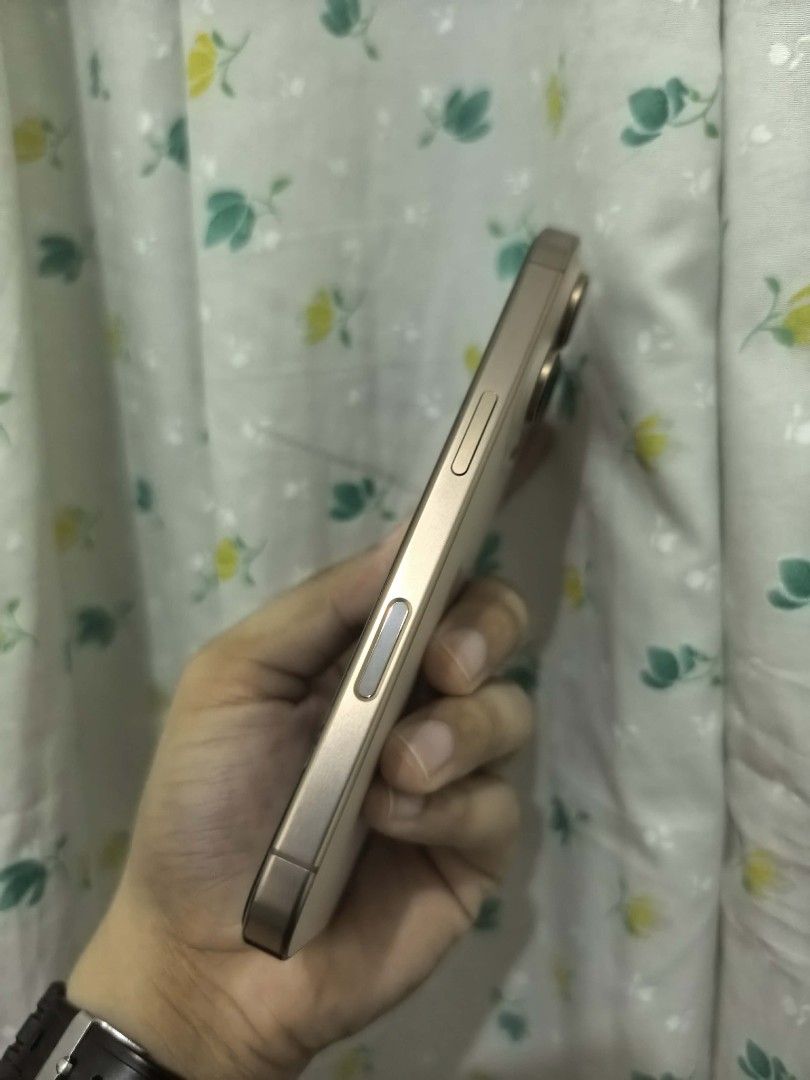 IPHONE 16 PRO DESERT TITANIUM 128gb (Category: iPhone 16 Series) located in Rodriguez. Submitted by ez-gadgets (Listing ID 1452504405, Image 2). Description: Iphone 16 Pro 128gb 91bh no issue unli reset open for swap sa PC set, or any lower iphone series + cash. Open for meetup..
