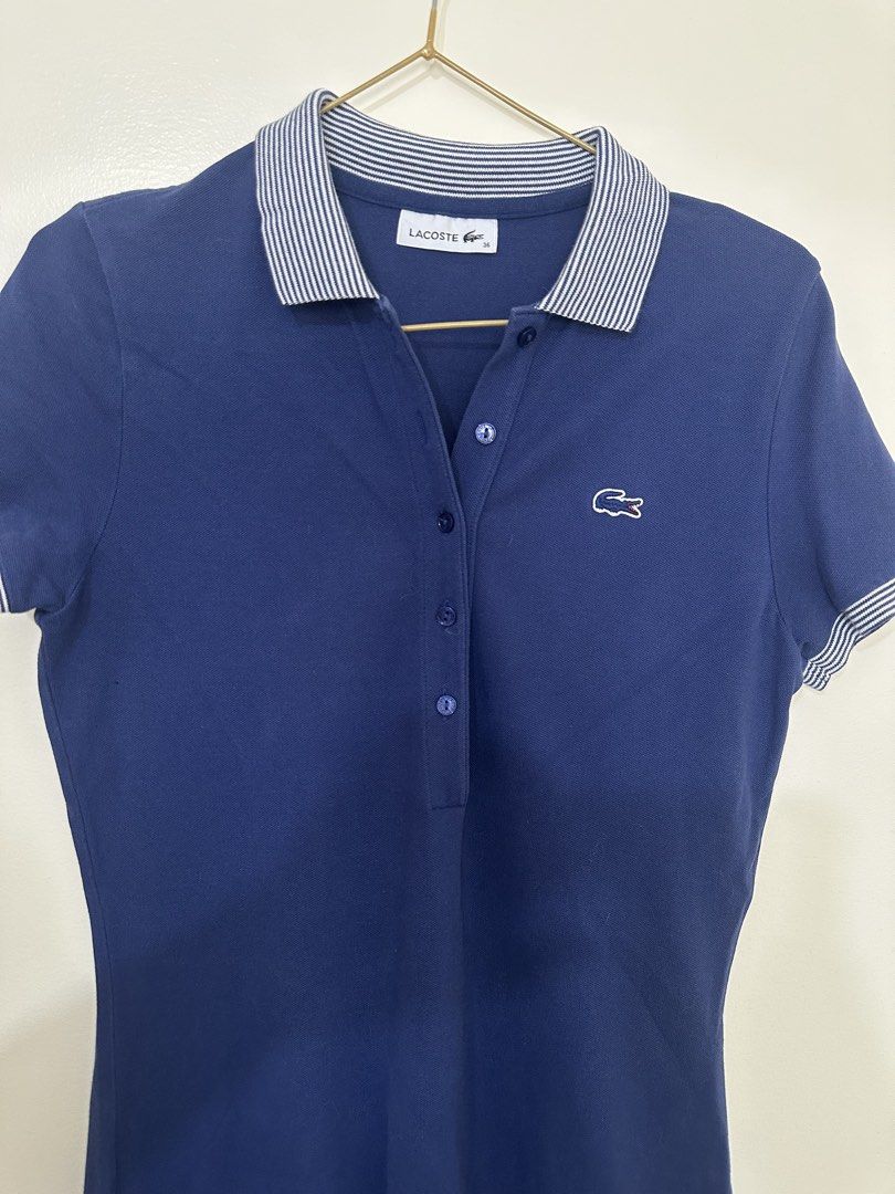 LACOSTE POLO SHIRT DRESS (Category: Others Tops) located in Cavite. Submitted by jdfselectify (Listing ID 1452359210, Image 2). Description: Good condition Fits S-M women 17W x 32L Minimal issue: 2 pinholes near left armpit check last photo.