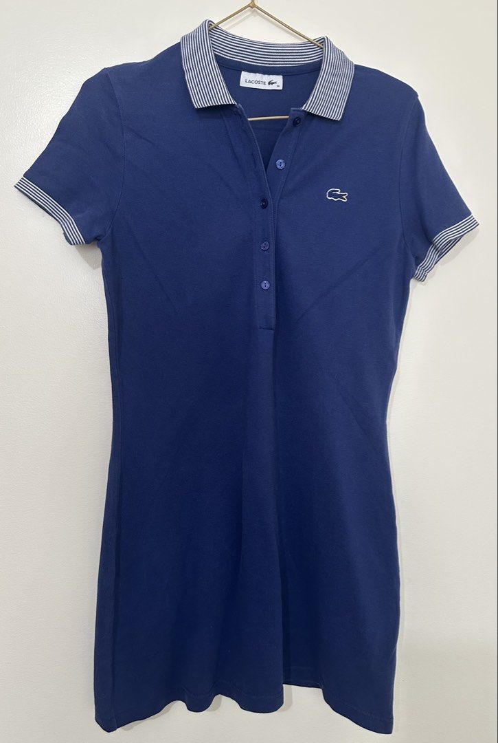 LACOSTE POLO SHIRT DRESS (Category: Others Tops) located in Cavite. Submitted by jdfselectify (Listing ID 1452359210, Image 1). Description: Good condition Fits S-M women 17W x 32L Minimal issue: 2 pinholes near left armpit check last photo.