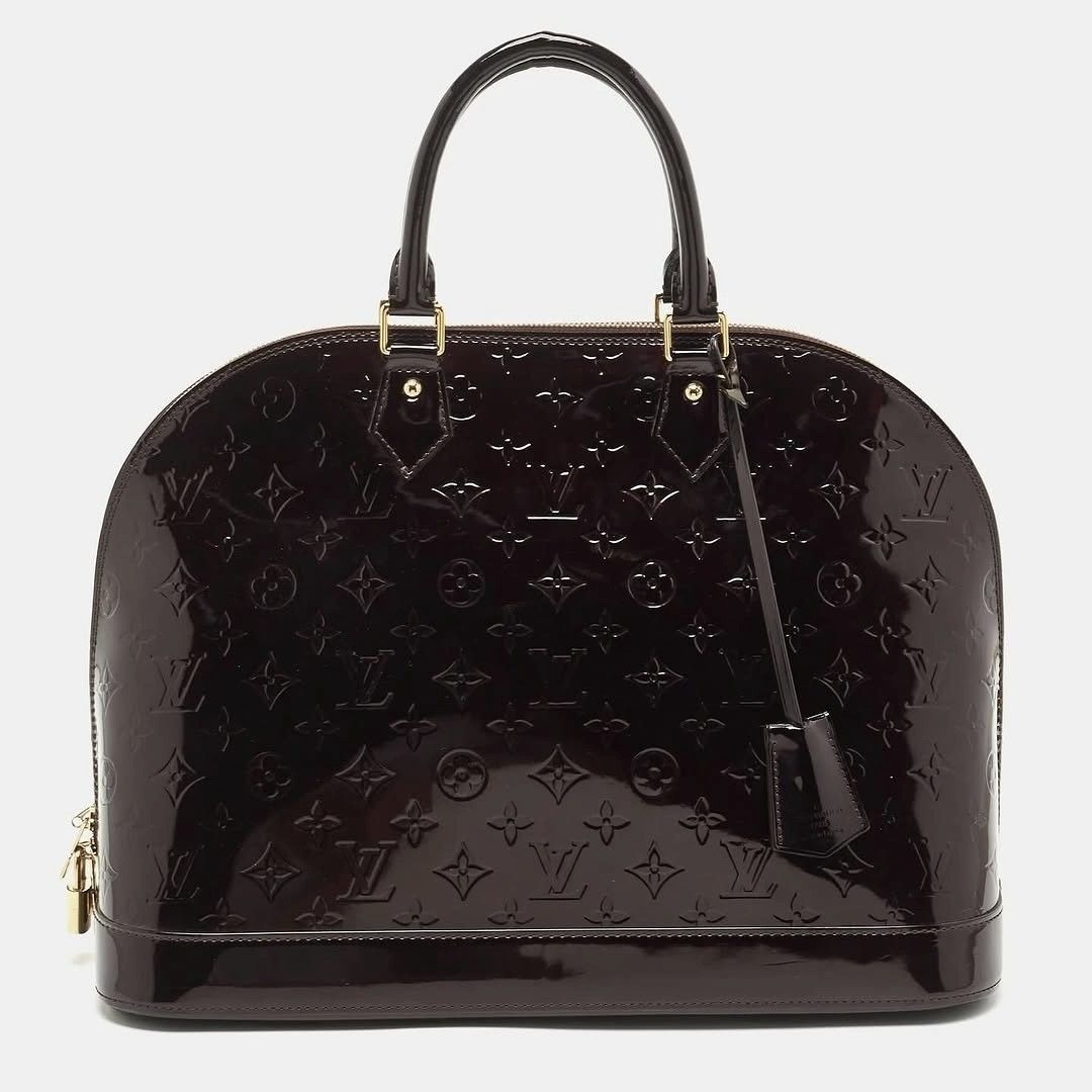 Louis Vuitton Monogram Vernis Alma (Category: Luxury Bags & Wallets) located in Batangas. Submitted by damirez88 (Listing ID 1452352356, Image 1). Description: - Classic Louis Vuitton Alma Vernis bag - Beautiful Amarante Vernis leather - Iconic LV monogram embossed all over - Gold hardware details - Comes with lock and keys - Great size for everyday use.