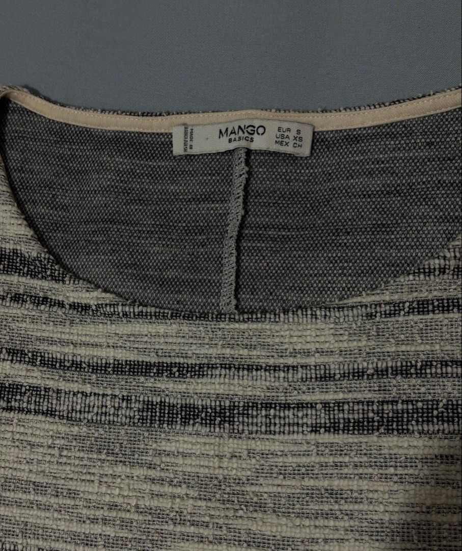 Mango Basics Striped T-Shirt Dress (Category: Dresses) located in Pasay City. Submitted by mochasminimart (Listing ID 1452402354, Image 2). Description: - Features sleeves with raw hem detail. - Made with a textured fabric for a comfortable feel. - Ideal for everyday wear and easy to style. -Fits XS-S -No issues -Negotiable .