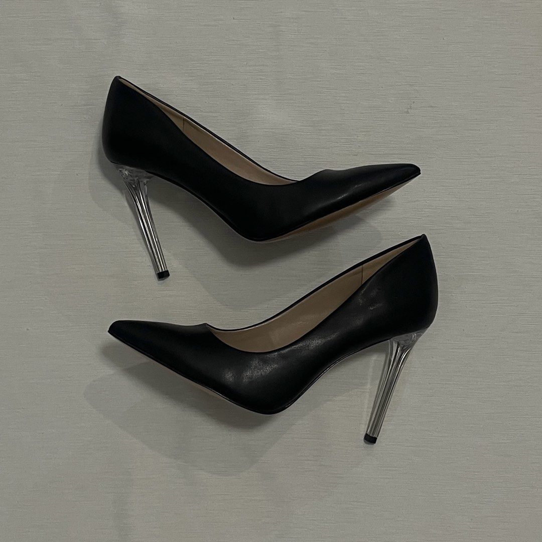 MIX NO.6 Black Pointed Toe Heels with Clear Heels (Category: Heels) located in Dasmarinas. Submitted by minx203 (Listing ID 1452496355, Image 1). Description: - Brand: MIX.NO.6 - Color: Black - Toe Style: Pointed - Heel Type: Clear Block Heel - Style: Classic Pump - Versatile: Dress up or down, suitable for work or nights out..