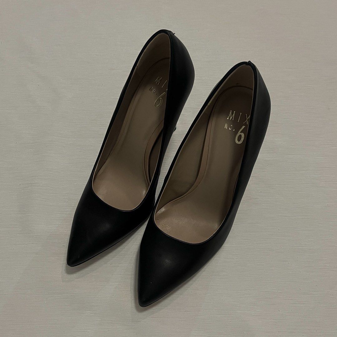 MIX NO.6 Black Pointed Toe Heels with Clear Heels (Category: Heels) located in Dasmarinas. Submitted by minx203 (Listing ID 1452496355, Image 2). Description: - Brand: MIX.NO.6 - Color: Black - Toe Style: Pointed - Heel Type: Clear Block Heel - Style: Classic Pump - Versatile: Dress up or down, suitable for work or nights out..