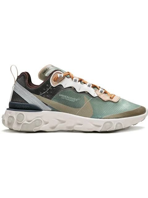 Nike React Element 87 Undercover Green Mist (Category: Sneakers) located in Angeles City. Submitted by decluttering129 (Listing ID 1452383934, Image 1). Description: size 8.5 baklas na ung black part angeles location decluttering lang no box na jnt delivery.