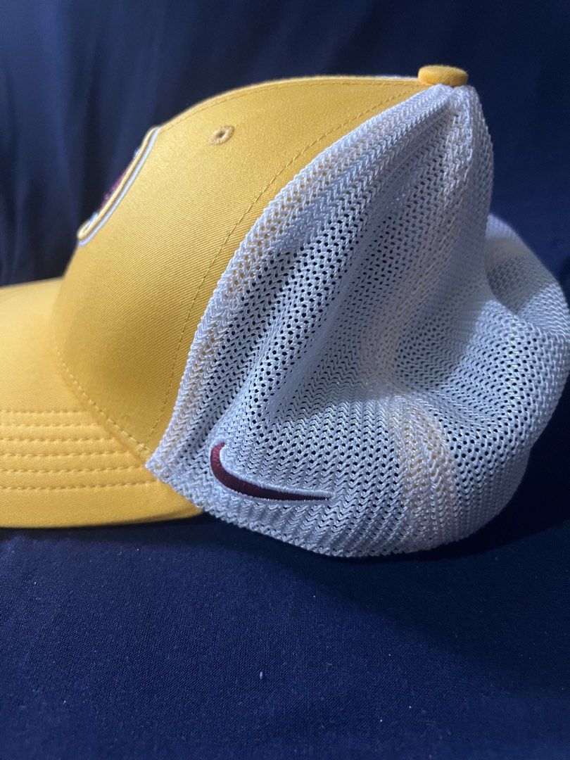 Nike Washington Redskins Mesh Trucker Cap Yellow (Category: Caps & Hats) located in Pasig City. Submitted by warmstone-8744 (Listing ID 1452417253, Image 2). Description: - Yellow Nike trucker cap - Features Washington Redskins logo on front - Breathable mesh back - 'REDSKINS' embroidered on the back - Nike logo on the side - Dri-FIT technology for sweat management.