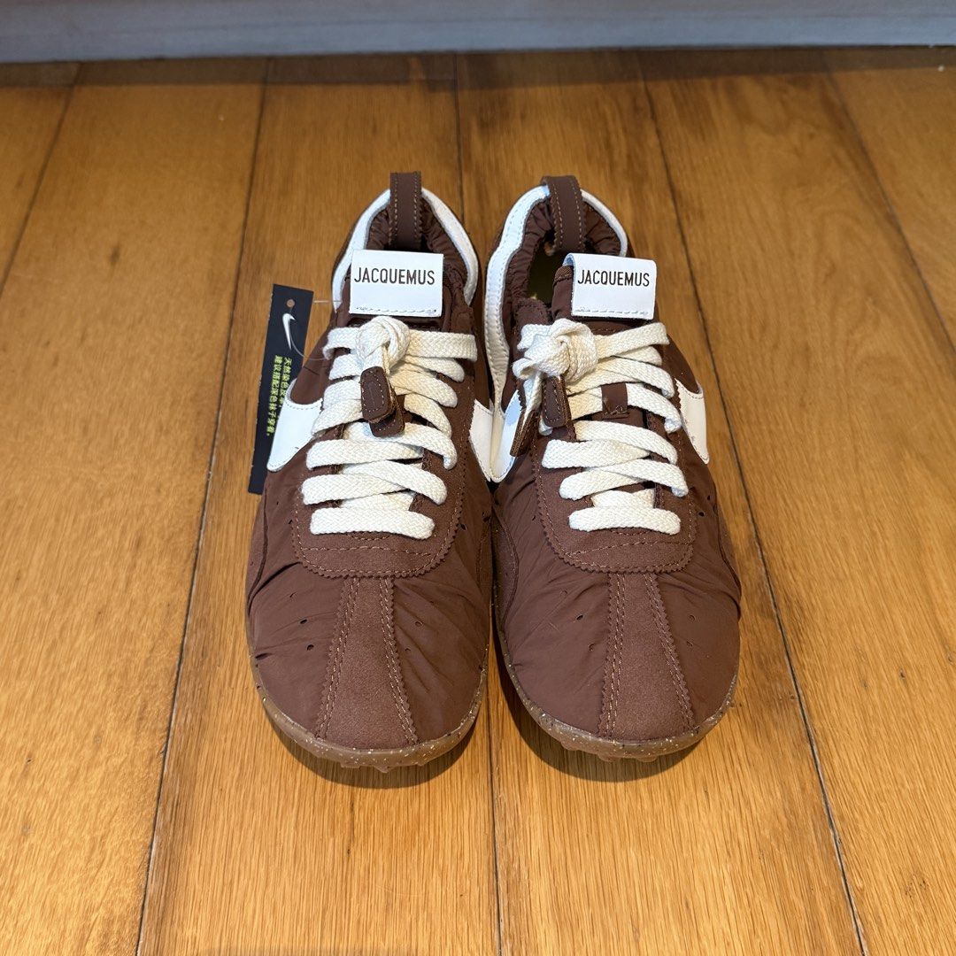 Nike x Jacquemus Moon Shoe Medium Brown UA (Category: Sneakers) located in Pasig City. Submitted by wehavegreatdeals (Listing ID 1452507626, Image 3). Description: - Nike x Jacquemus Moon Shoes - NOTE UA PAIR - Size: US 11W or 9.5M EU43 - Includes box and accessories RFS: had to compare with my original Jacquemus pair .