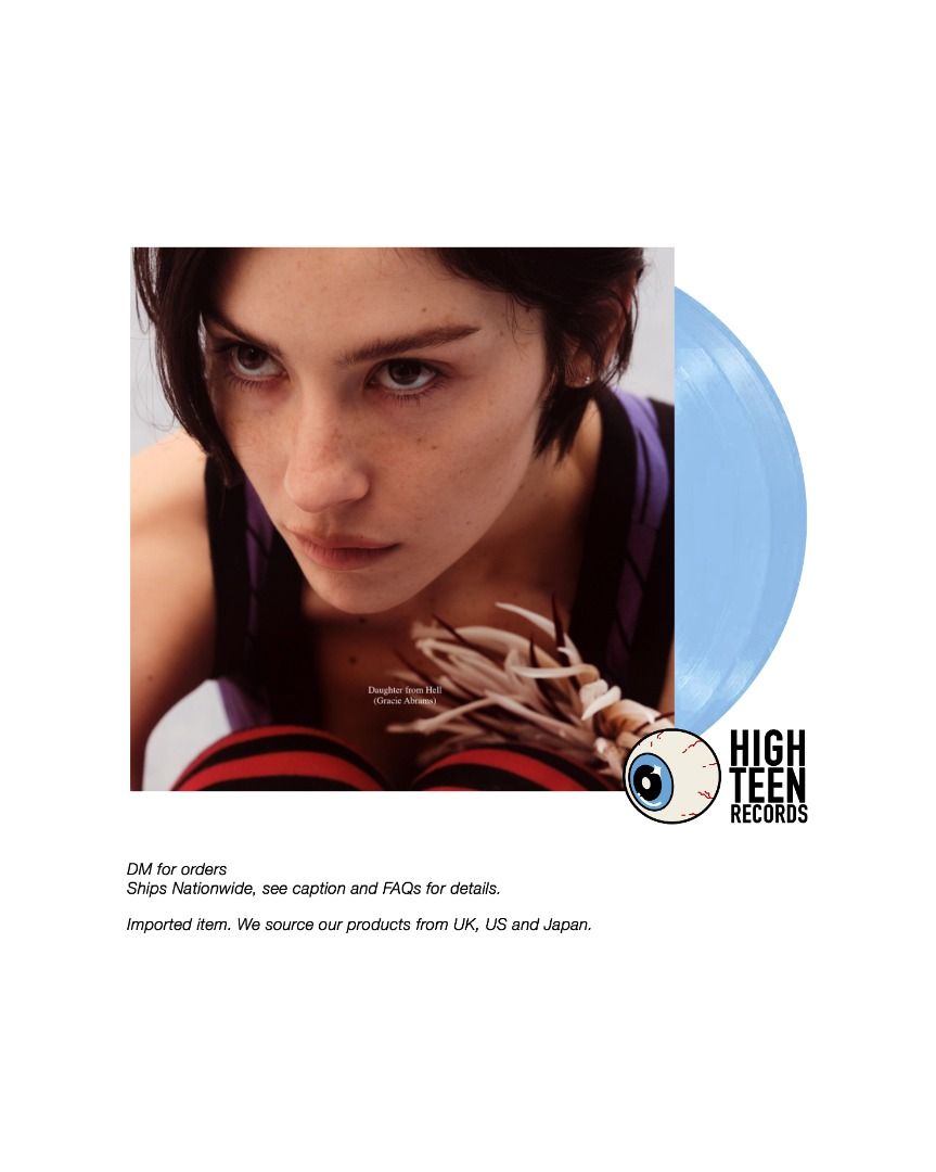 [On Hand] Gracie Abrams - Daughter from Hell Vinyl Record LP (Category: Vinyls) located in Calamba. Submitted by highteenrecords (Listing ID 1452384984, Image 1). Description: AVAILABLE Gracie Abrams - Daughter from Hell (Amazon Exclusive Edition) gatefold pale cornflower blue vinyl 2xLP Interscope Records 2,895 PHP MOP: BPI, BDO, Gcash MOD: J&T Delivery 1- 3 Days (Shipping Fee shouldered by Buyer) Lalamove Same Day Delivery (Booking and Shipping