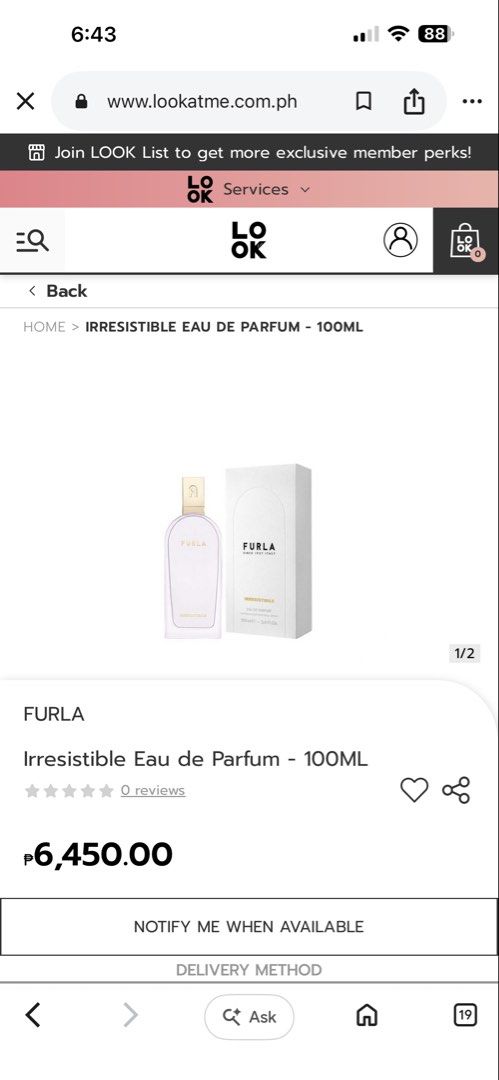 ORIGINAL FURLA IRRESISTIBLE (Category: Fragrance & Deodorants) located in Manila. Submitted by prettystuff1008 (Listing ID 1452505665, Image 3). Description: New sealed Ideal gift, i got this 6k plus 100ml .