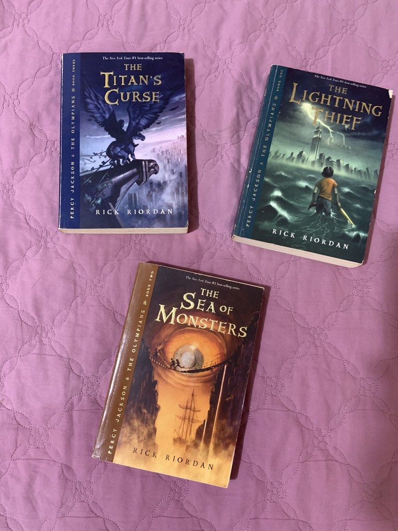 PERCY JACKSON & THE OLYMPIANS BOOKS (Category: Storybooks) located in Manila. Submitted by steph_7 (Listing ID 1452454013, Image 1). Description: FOR SALE: Percy Jackson & The Olympians Books (Set of 3) ⚡ Perfect for Rick Riordan fans and collectors! Included: 📖 The Lightning Thief (Book 1) 📖 The Sea of Monsters (Book 2) 📖 The Titan’s Curse (Book 3) ✨ Condition: Well-kept Complete pages, no missing or loose pages Visible yellowing due to age N