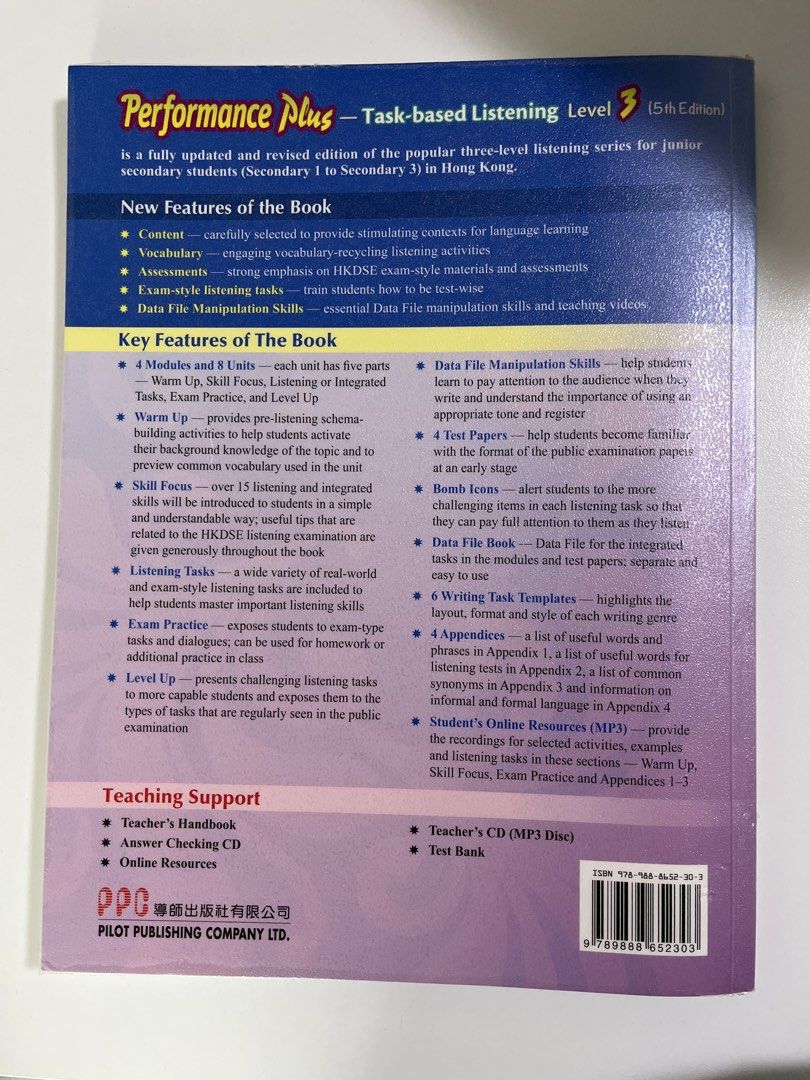 Performance Plus Task-based Listening 3 （分類：教科書）位於 Hong Kong。 由 w1ng__yy 提交（商品編號 1452425618，圖片 3）。簡介： 大概寫過30頁左右 可面交/順豐到付 。