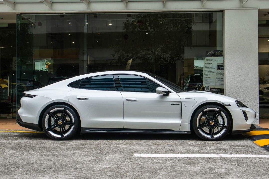 Porsche Taycan GTS Auto (Category: Used Cars) located in Singapore. Submitted by vinsautogroup (Listing ID 1452331403, Image 2). Description: Consignment Unit Vehicle Features: AWD, 93.4kWh Battery+, Sport Chrono, PASM, Launch Control, Race-Tex, 18-way seats, CarPlay, PCM Nav, 800V fast charging. Accessories: BOSE audio, Panoramic roof, matrix LED, 360Â° camera, wireless charger, electric tailgate, soft-close doors, ambient lighting. Why Vin's Au