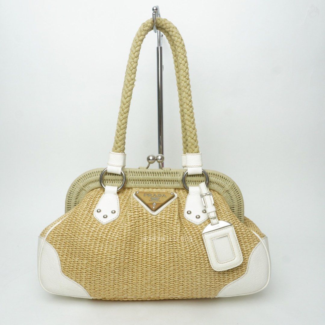 Prada Cinghale-trimmed Raffia Frame (Category: Luxury Bags & Wallets) located in Taguig. Submitted by dluxenest (Listing ID 1452385925, Image 1). Description: Last price posted You may follow us on IG : dluxenest FB : Dragons Luxe Nest.