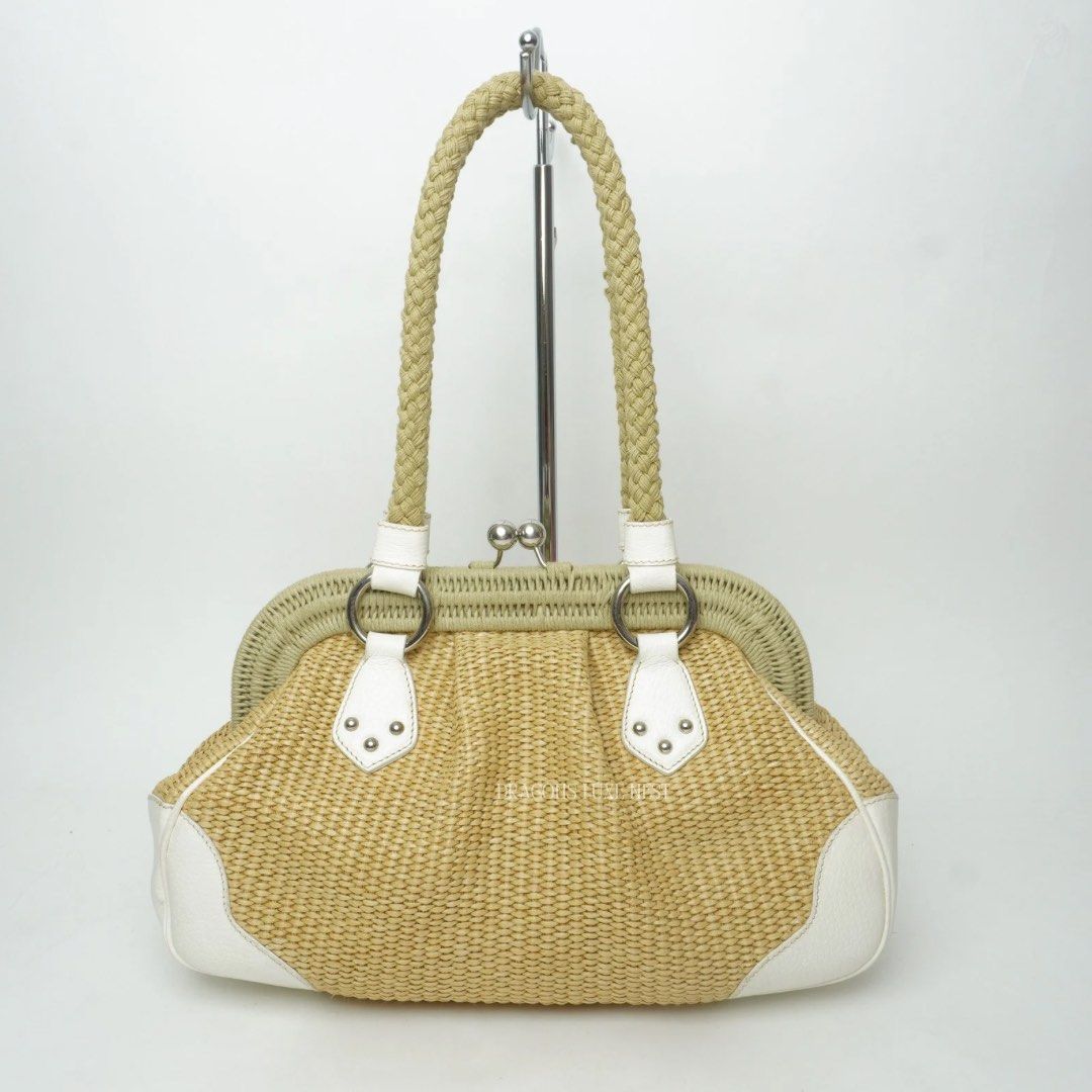 Prada Cinghale-trimmed Raffia Frame (Category: Luxury Bags & Wallets) located in Taguig. Submitted by dluxenest (Listing ID 1452385925, Image 2). Description: Last price posted You may follow us on IG : dluxenest FB : Dragons Luxe Nest.