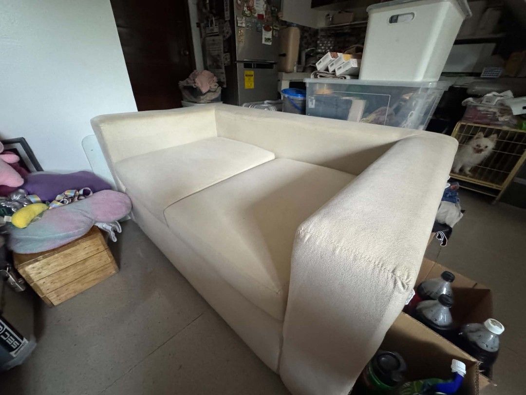 Premium Customized 2-Seater Sofa (Category: Sofas) located in Caloocan City. Submitted by camillejoy85953 (Listing ID 1452418083, Image 3). Description: ✨ For Sale: Premium Customized 2-Seater Sofa ✨ Looking for a classy and comfy sofa? Baka ito na ang hinahanap mo! 🤍 note: hindi po siya madumi, lighting lang po iyan. 🛋️ Details: • Customized design • Heavy-duty and high-quality materials • Color: Cream (perfect for aesthetic/minimalist homes) 