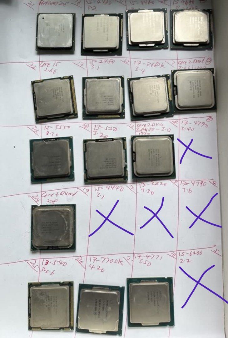 Processors Intel (Category: Computer Parts) located in Singapore. Submitted by 076979 (Listing ID 1451532806, Image 1). Description: Deal at Blk 921 Tampines st 91. Kindly offer me a price for all. Or partial. .
