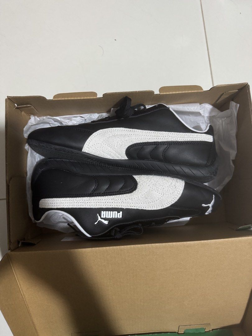Puma Speedcat (Category: Sneakers) located in Singapore. Submitted by panzermeister (Listing ID 1452388310, Image 3). Description: Puma Speedcat LTHR Shoes Color: Black & White Size: US 9 (UK 8, EUR 42, CM 27) Cant fit as the size is small for me Willing to trade for US 9.5 .