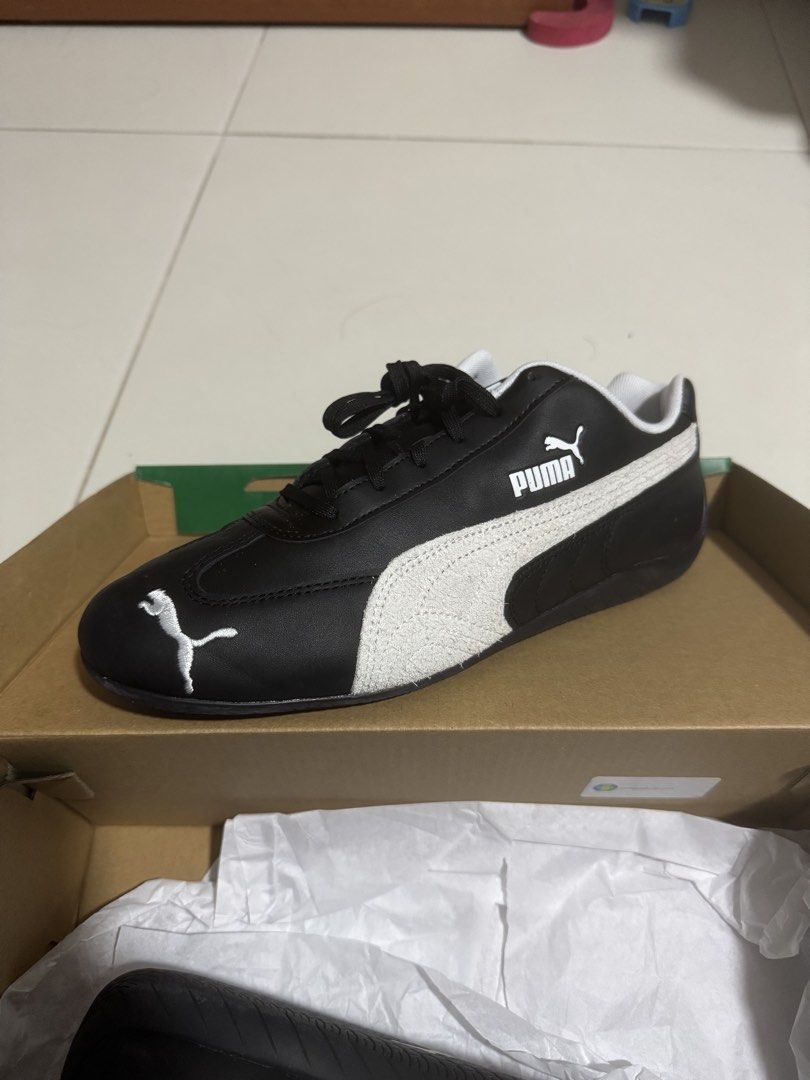 Puma Speedcat (Category: Sneakers) located in Singapore. Submitted by panzermeister (Listing ID 1452388310, Image 4). Description: Puma Speedcat LTHR Shoes Color: Black & White Size: US 9 (UK 8, EUR 42, CM 27) Cant fit as the size is small for me Willing to trade for US 9.5 .