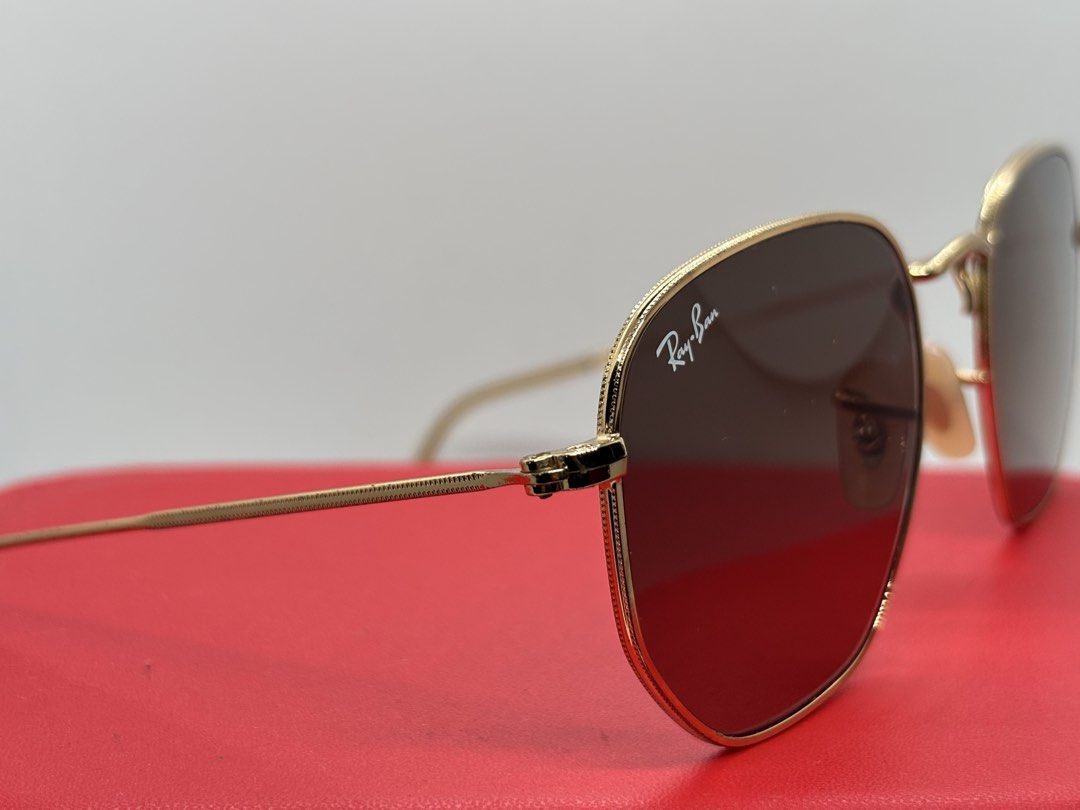 Ray-Ban RB3548N Hexagonal Flat Sunglasses Gold Frame (Category: Sunglasses & Eyewear) located in Bacoor. Submitted by cryptl (Listing ID 1452324277, Image 2). Description: - Authentic Ray-Ban RB3548N Hexagonal Flat sunglasses - Distinctive gold metal frame - Flat lenses for a modern look - Ideal for everyday wear - Please check photos for detailed condition.