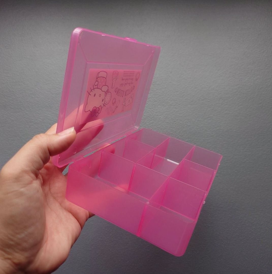 Sanrio Hello Kitty 7-Compartment Multi-Purpose Storage Box (Category: Storage Boxes & Baskets) located in Pasig City. Submitted by toy_kwinndom (Listing ID 1452398031, Image 3). Description: .