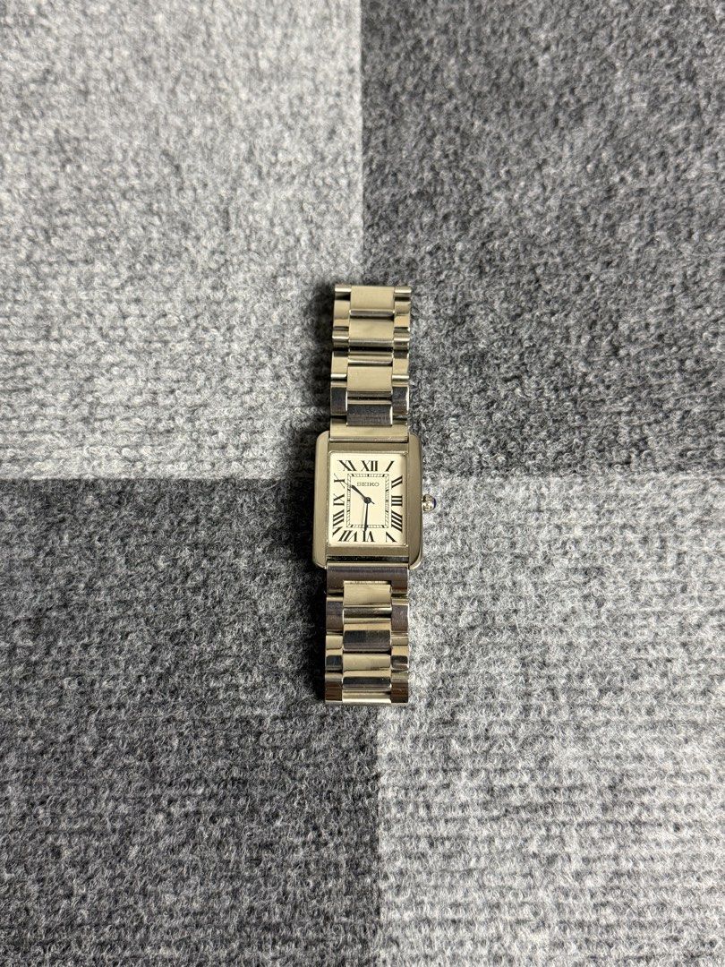 Seiko Solo Tank Must Mod (Category: Luxury Watches) located in Cebu City. Submitted by aweful.wire (Listing ID 1452353243, Image 1). Description: Seiko Solo Tank Must Mod 31mm x 41mm Stainless Steel Case (large size) Seiko VJ24 Quartz Movement Sapphire Glass 3 mos warranty with box and paperbag .