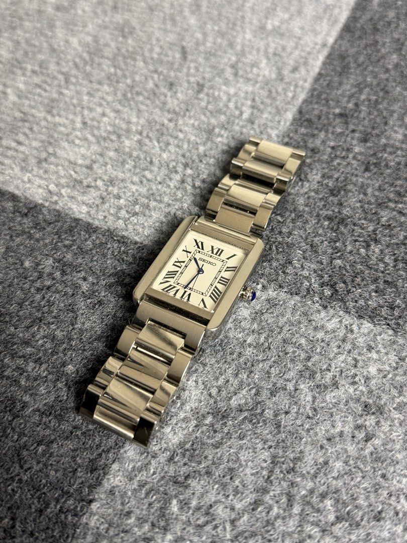 Seiko Solo Tank Must Mod (Category: Luxury Watches) located in Cebu City. Submitted by aweful.wire (Listing ID 1452353243, Image 3). Description: Seiko Solo Tank Must Mod 31mm x 41mm Stainless Steel Case (large size) Seiko VJ24 Quartz Movement Sapphire Glass 3 mos warranty with box and paperbag .